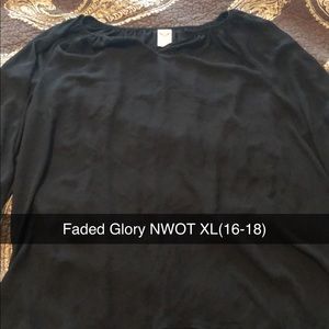 Faded Glory over tank silk shirt